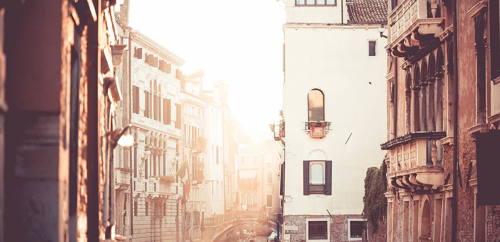 Street Canal Sunset in Venice