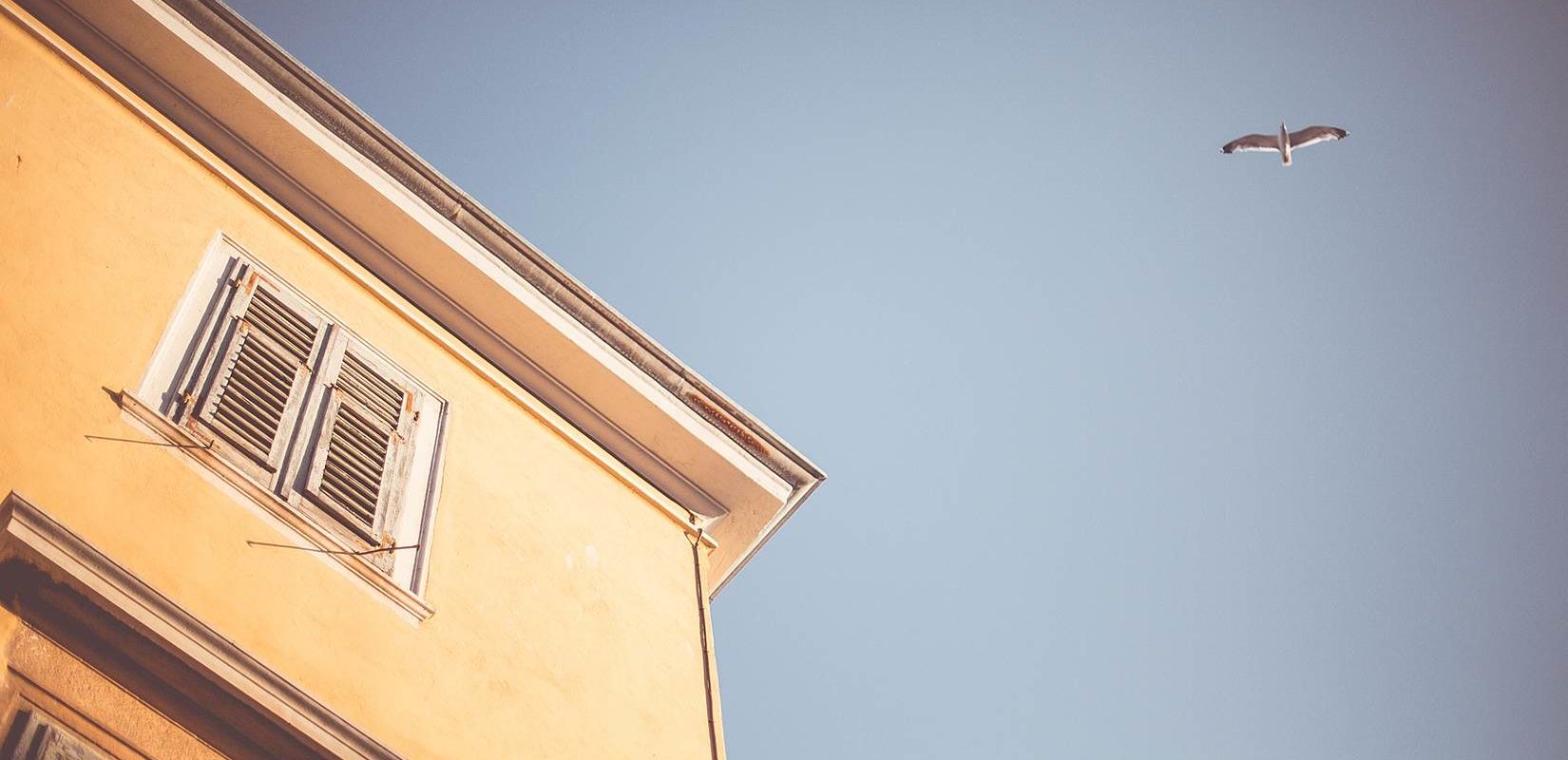 Old House Window in Colorful Retro